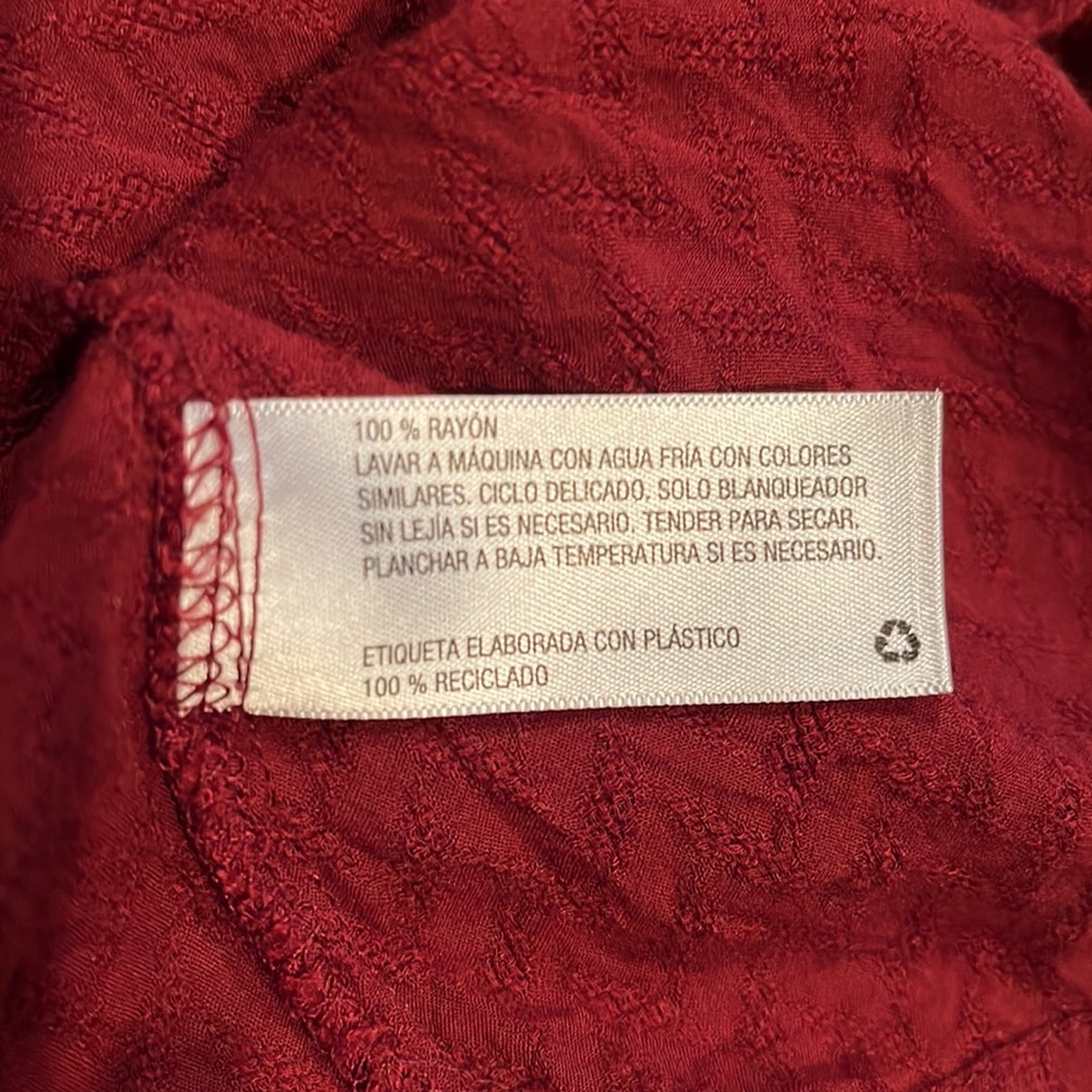 NWOT Burgundy Boho Top - Picture 8 of 8
